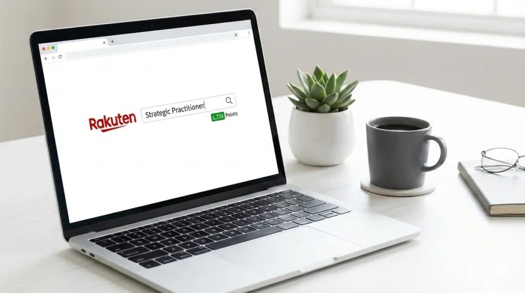 PCで検索をしてポイントを貯めているイメージ